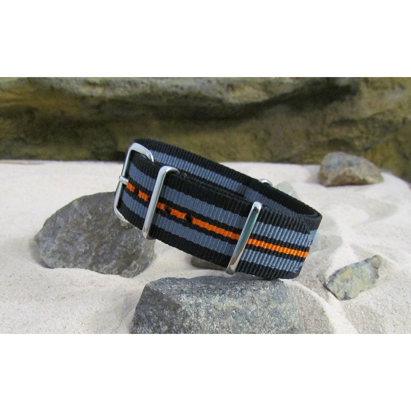 Shockwave | Black & Gray & Orange | One-Piece | Nylon | Polished Hardware