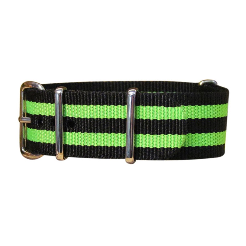 The Busey | Black & Lime Green | One-Piece | Nylon | Polished Hardware