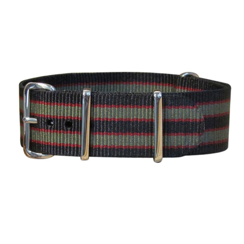 MI6 Bond | Black & Olive & Red | One-Piece | Nylon | Polished Hardware
