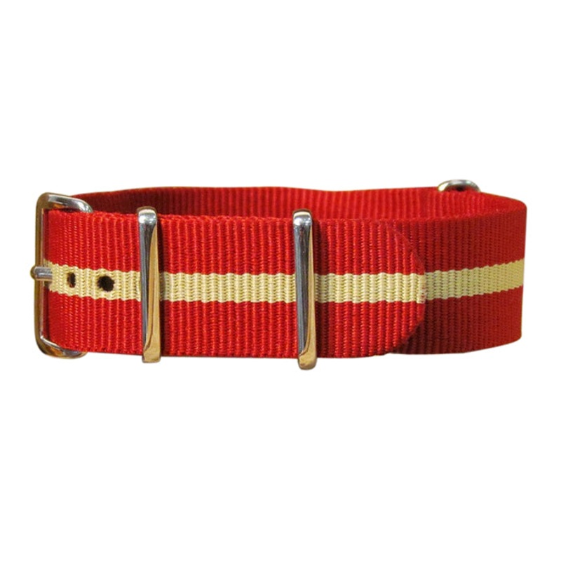 Weekender II | Red & Tan | One-Piece | Nylon | Polished Hardware