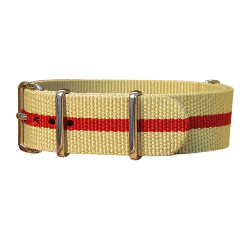 Weekender | Tan & Red | One-Piece | Nylon | Polished Hardware