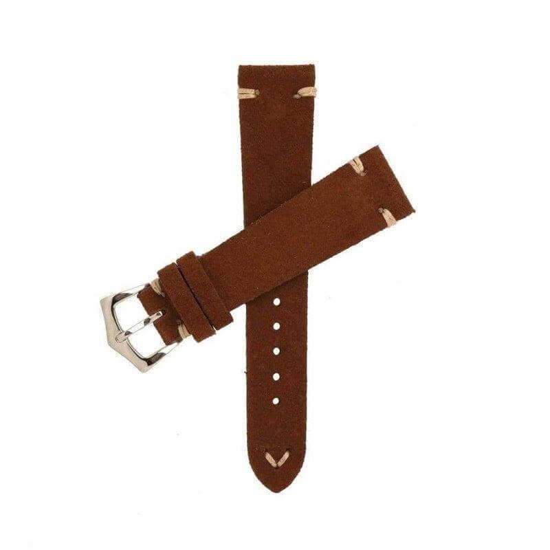 Brown Suede Vintage Leather Watch Strap Brown