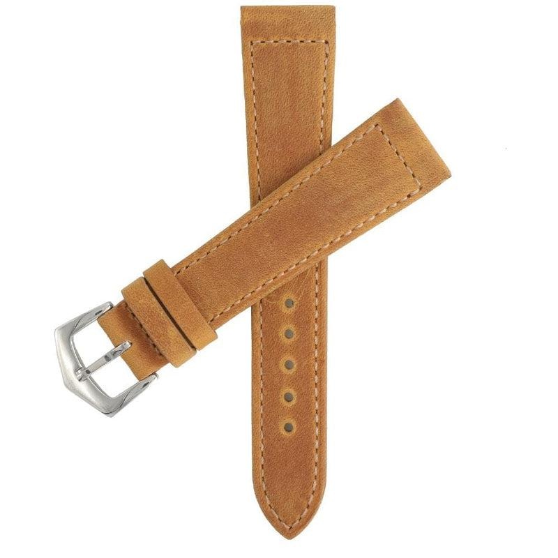 Cognac Crazy Horse Leather Watch Strap Cognac