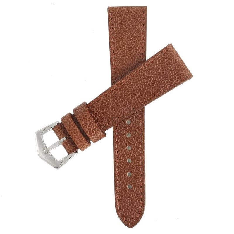 Cognac Hammered Calfskin Watch strap Cognac