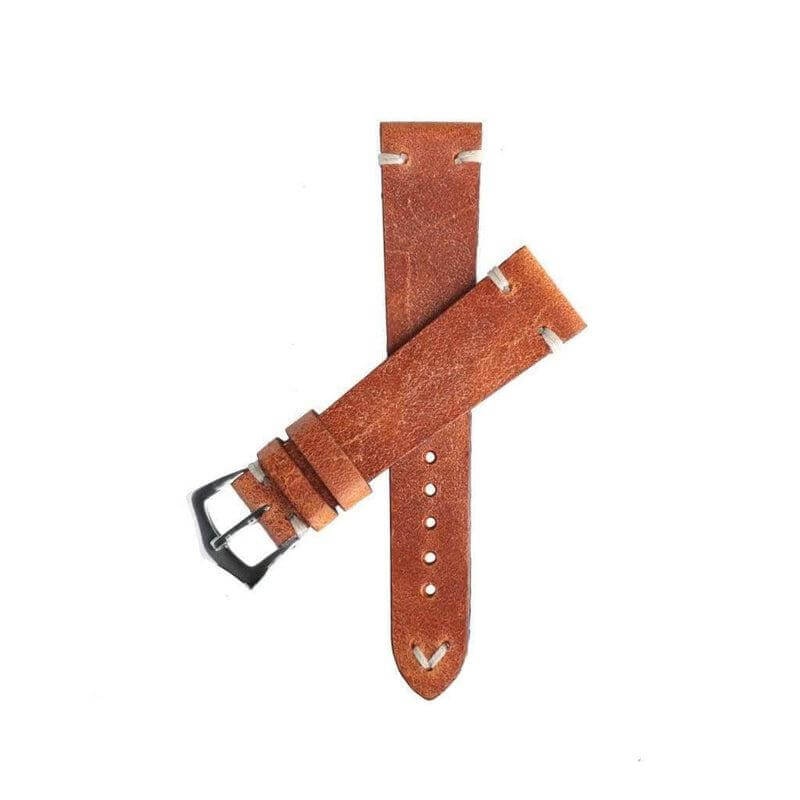 Cognac Vintage Leather Watch Strap Brown
