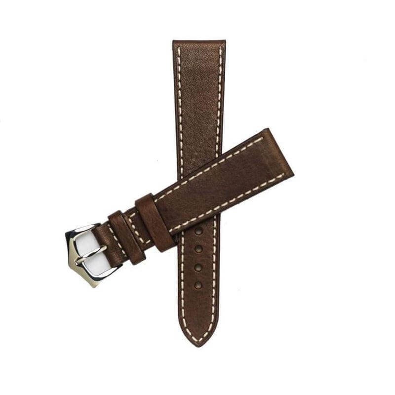 Dark Brown Leather Watch Strap Brown