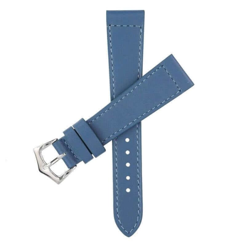 Denim Calfskin Leather Watch Strap Blue