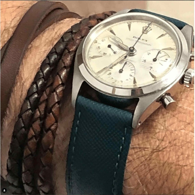 Green Saffiano Leather Watch Strap Green