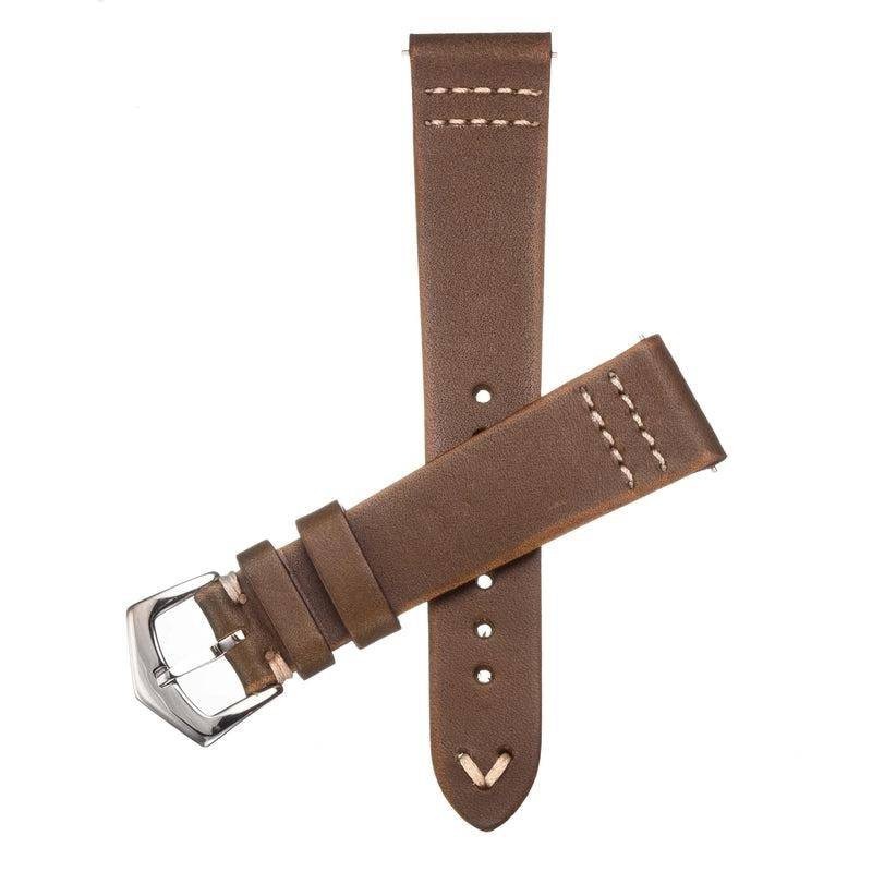 Olive Vintage Leather Watch Strap – Olive Green