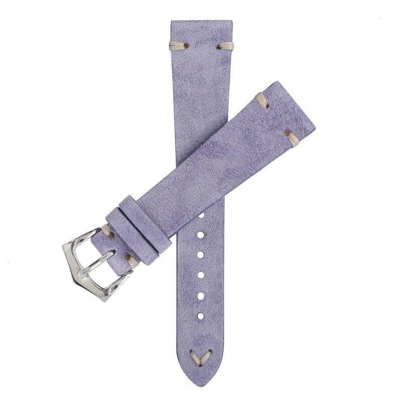 Purple Suede Vintage Leather Watch Strap Purple