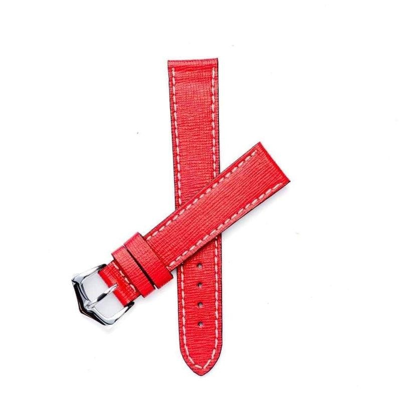 Red Saffiano leather Watch Strap Red