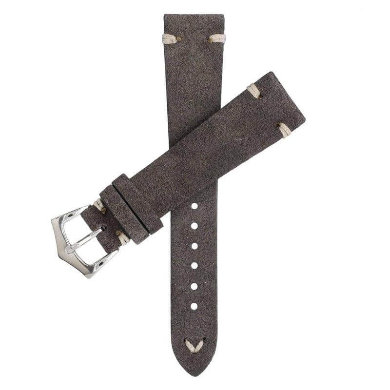 Taupe Suede Vintage Leather Watch Strap Taupe
