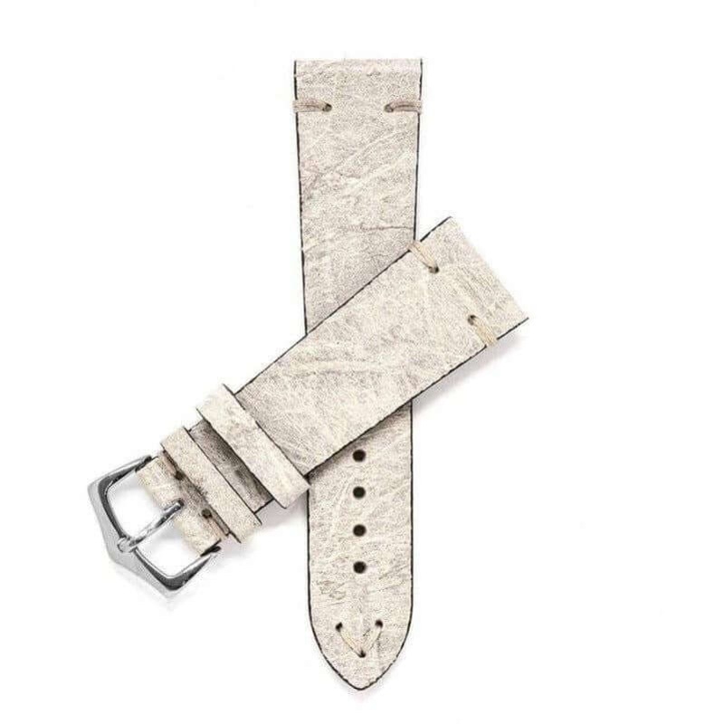 Bone Vintage Leather Watch Strap Bone