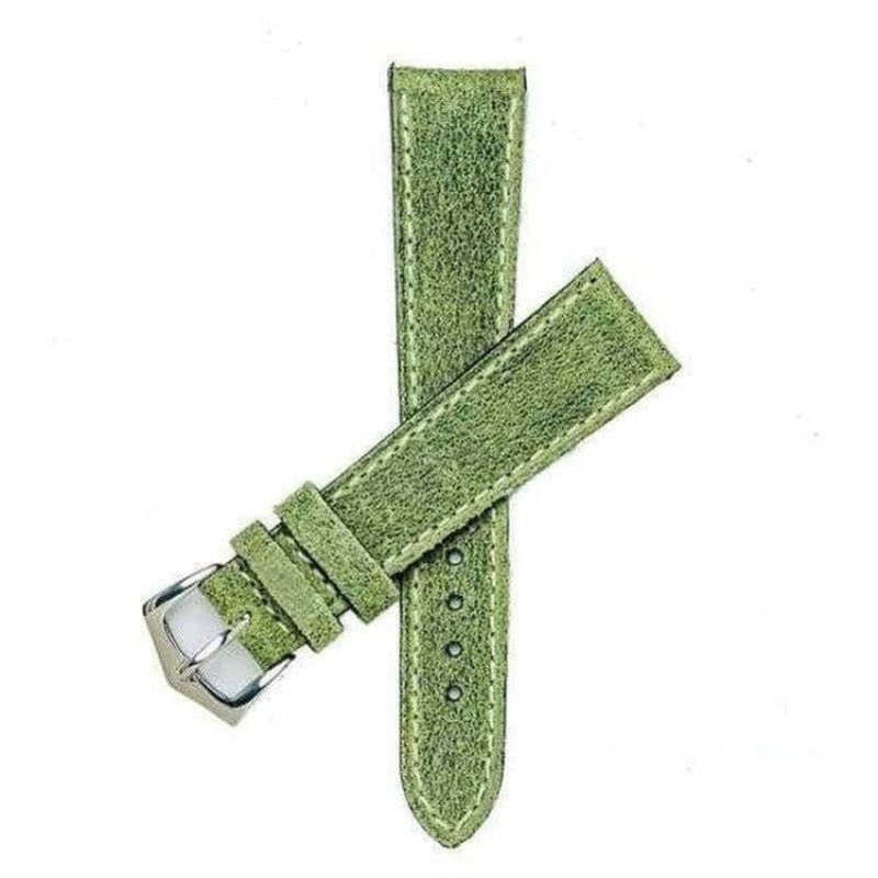 Green Leather Vintage Watch Band Green