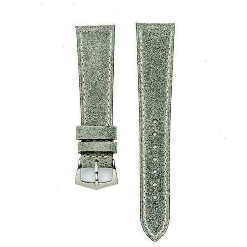 Grey Leather Vintage Watch Band Grey
