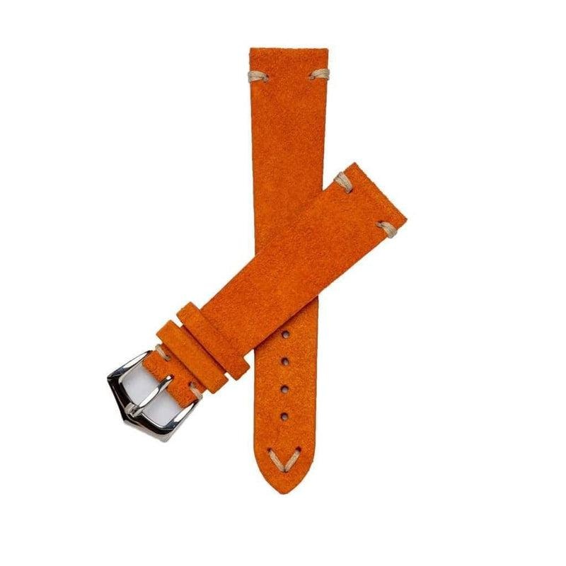 Orange Suede Vintage Leather Watch Strap Orange