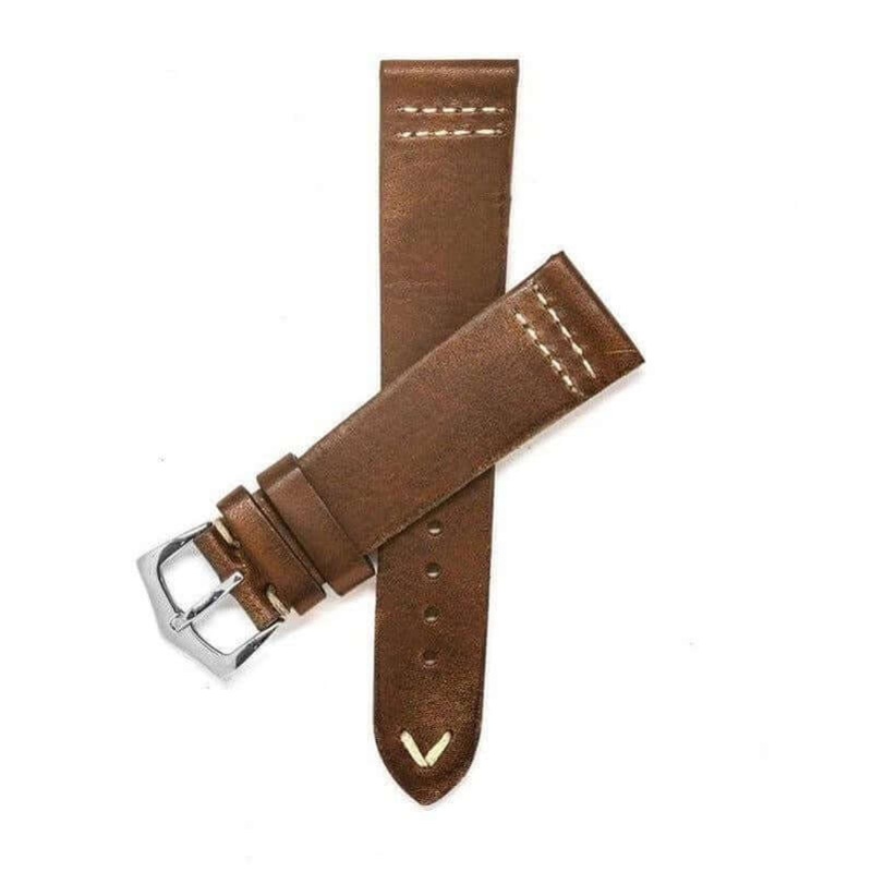 Premium Brown Vintage Leather Watch Strap Brown