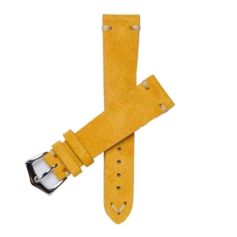 Yellow Suede Vintage Leather Watch Strap Yellow