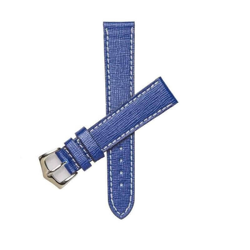 Blue Saffiano Leather Watch Strap Blue