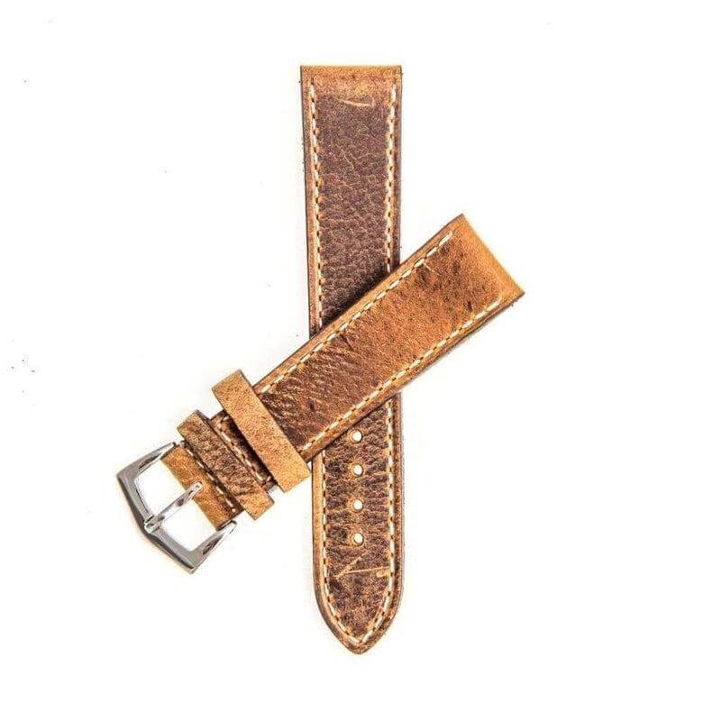 Brown Leather Vintage Watch Strap Brown