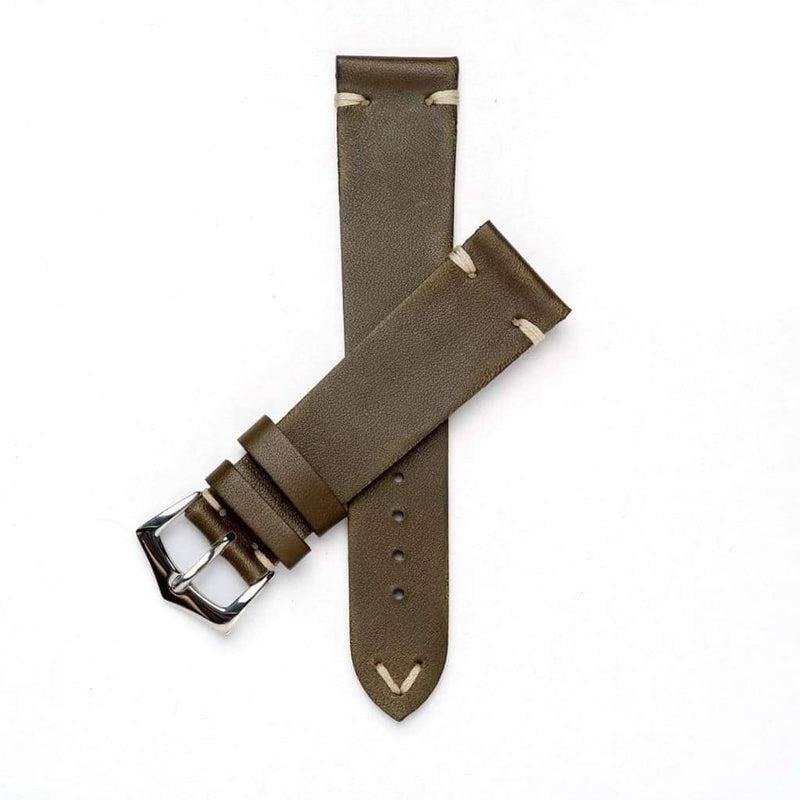 Olive Leather Vintage Watch Strap Green
