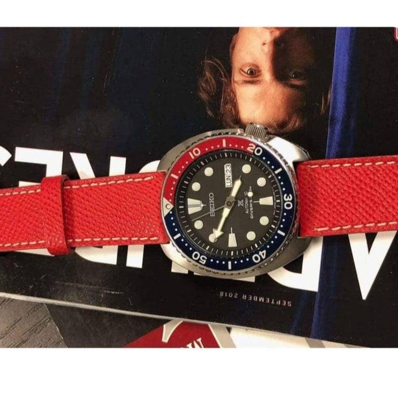 Red Epsom Leather Watch Strap Red