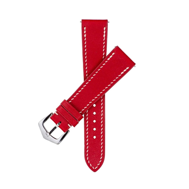 Red Grand Cavalier Cuir Watch Strap red