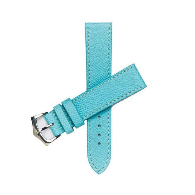 Sky Blue Epsom Leather Watch Strap  Premium Italian Leather Band