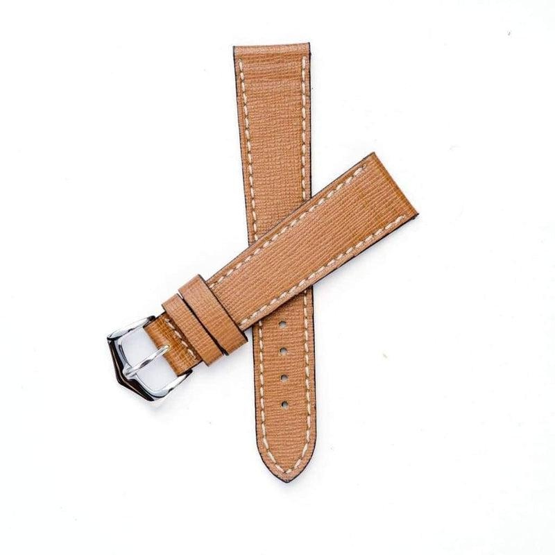 Tan Saffiano  Leather Watch Strap Tan