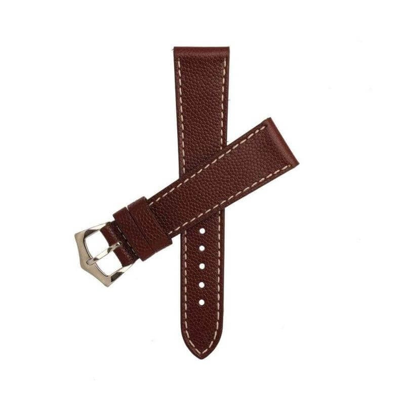 Burgundy Hammered Calfskin Ecru Stitches Watch strap Burgundy