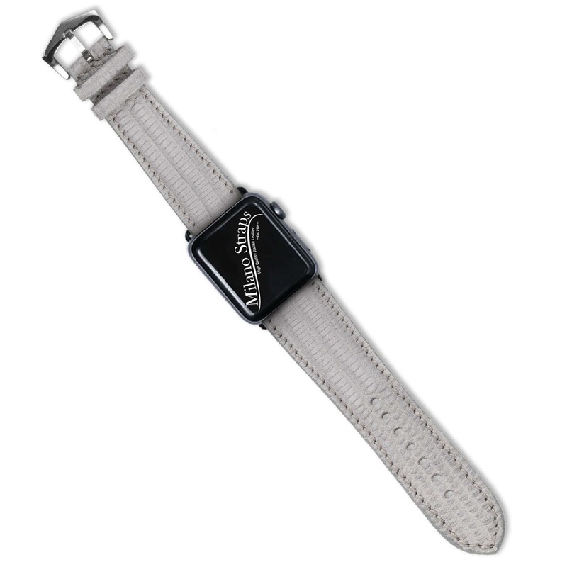 Gray Lizard Apple Watch Leather Band  | Watch Bands