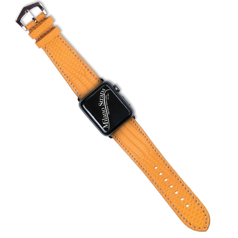 Yellow Lizard Apple Watch Leather Band