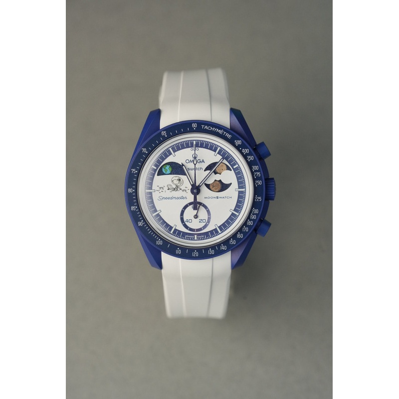 Rubber Curved Strap for Mission To EarthPhase MoonShine Gold  White