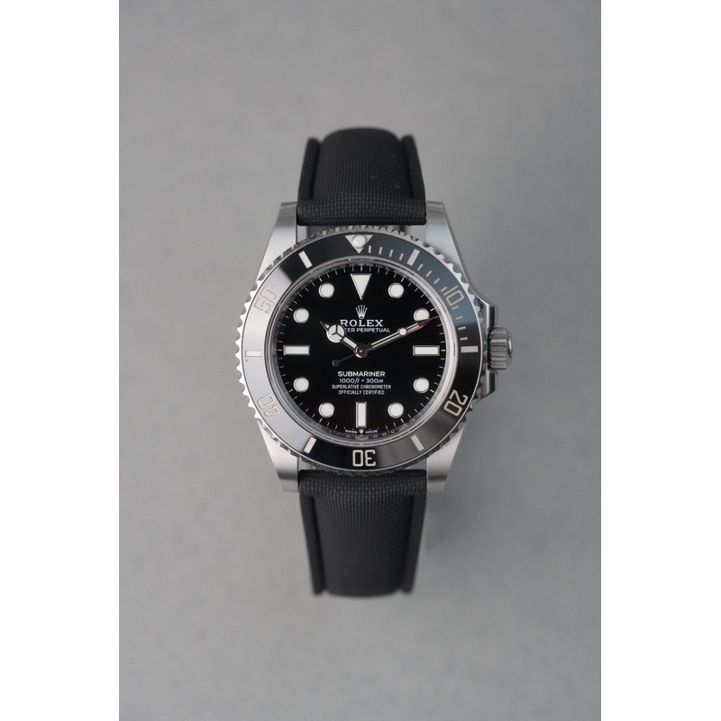 Sailcloth Effect FKM Rubber Strap with Deployant Clasp – For Rolex Submariner – Navy