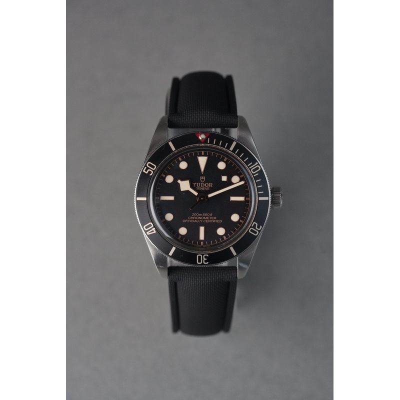 Sailcloth Effect FKM Rubber Strap with Deployant Clasp for Tudor Black Bay