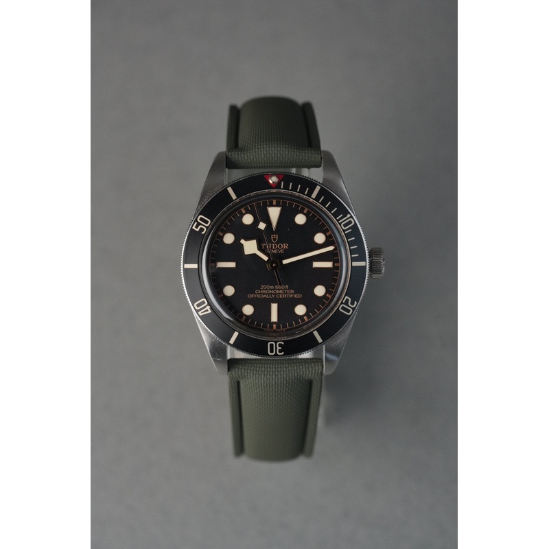 Sailcloth Effect FKM Rubber Strap with Deployant Clasp for Tudor Black Bay – Khaki
