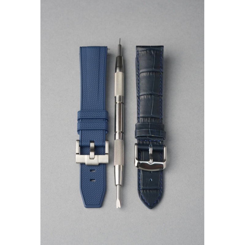 Essential Strap Bundle Rubber & Leather + Tool (2022mm Universal Fit)