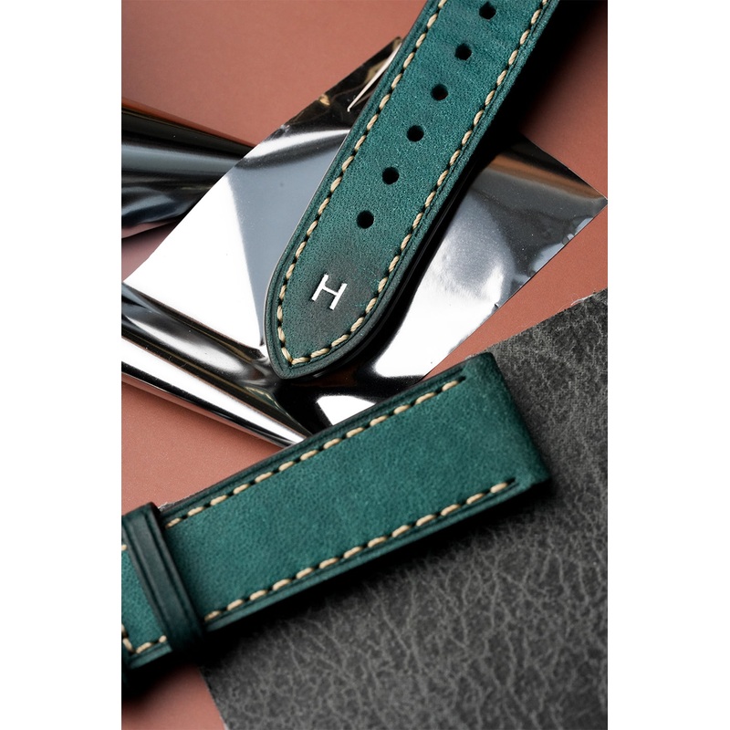 Tuscan Pueblo Leather Strap with Contrast Stitch  18mm to 22mm