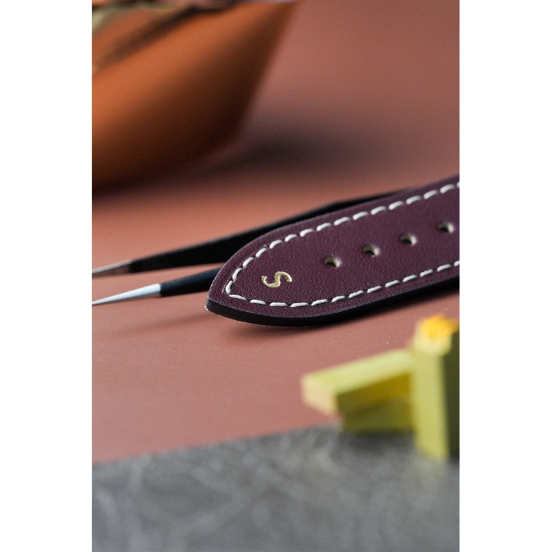 Handmade Leather Strap with Contrast Stitch  18mm to 22mm