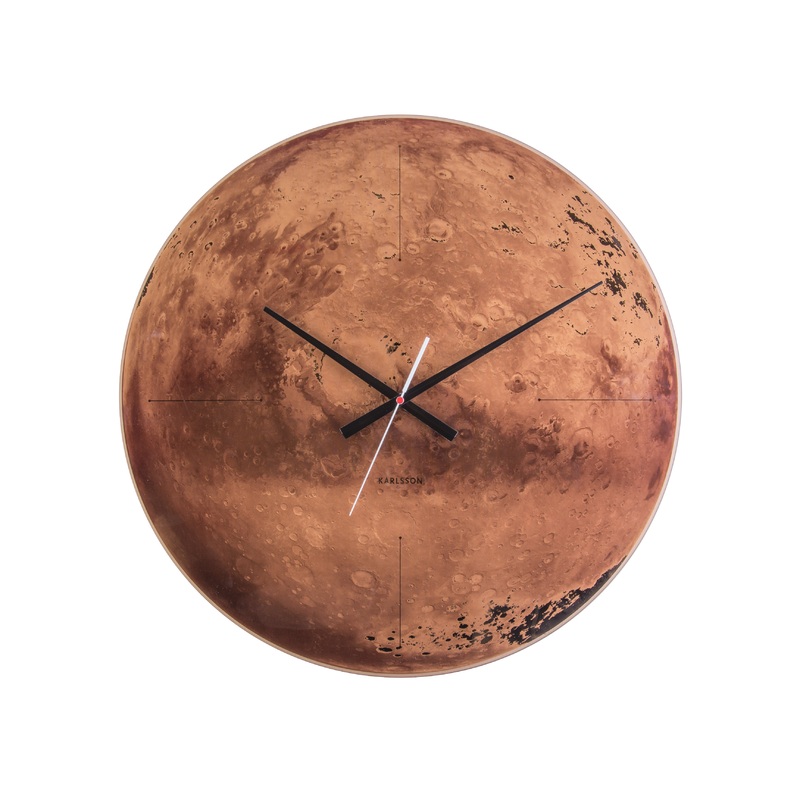 Karlsson Mars Wall Clock  Mirror Glass Design Copper