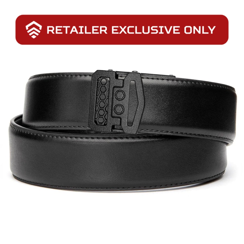 DEALER EXCLUSIVE X10 BUCKLE | ARMORTEK LEATHER GUN BELT 1.5″ Black