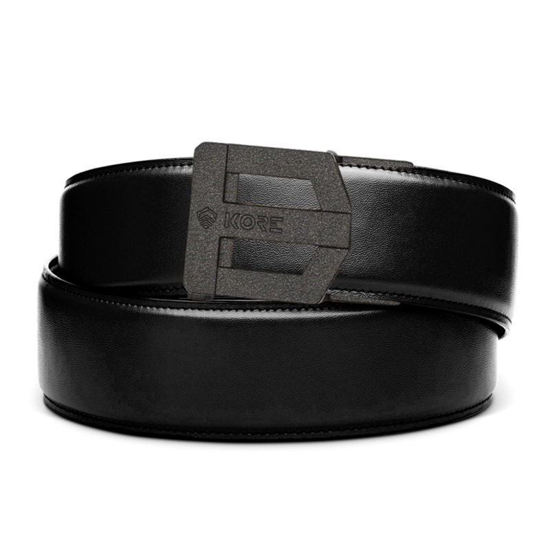 G3 BLACK BUCKLE | LEATHER GARRISON GUN BELT 1.75″ Black Leather