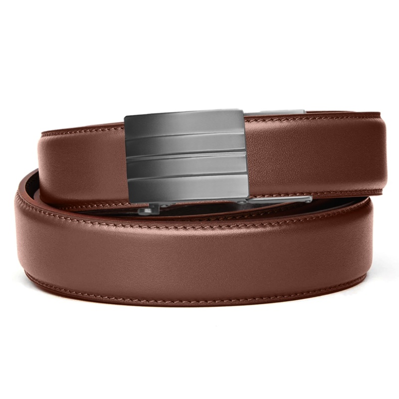 X SERIES BUCKLE  | BROWN LEATHER GUN BELT 1.5″