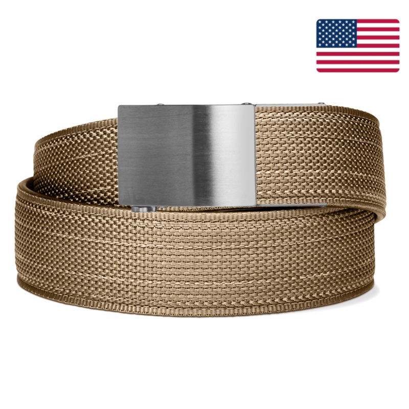 X SERIES BUCKLE  | USA MADE TAN 499 TACTICAL NYLON GUN BELT 1.5″