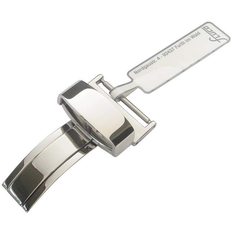 Fluco Flip Lock Deployant Clasp Polished Stainless Steel