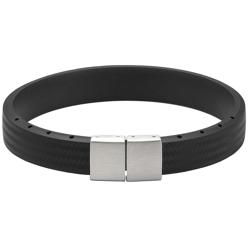 Bonetto Cinturini BON 4 Black NBR Rubber Bracelet
