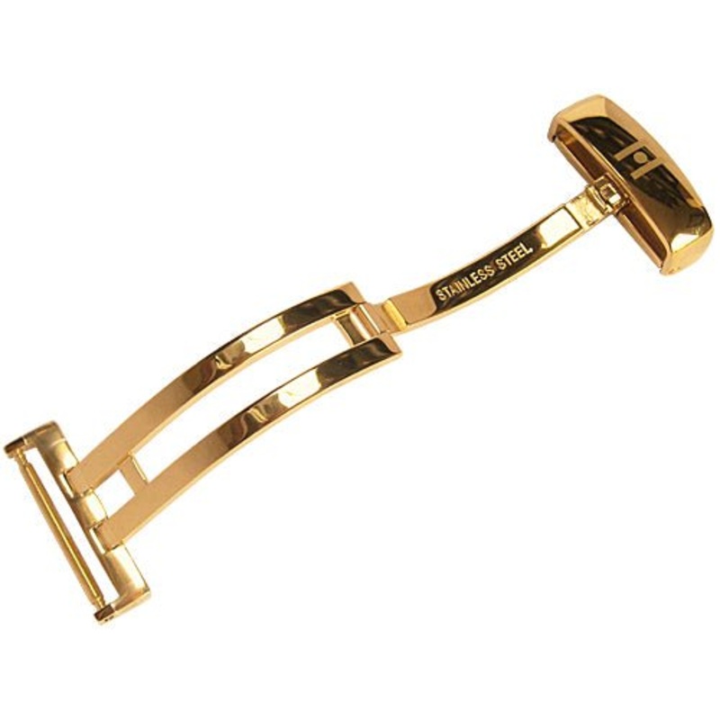 Hirsch Sport Flip Lock Deployant Clasp Gold