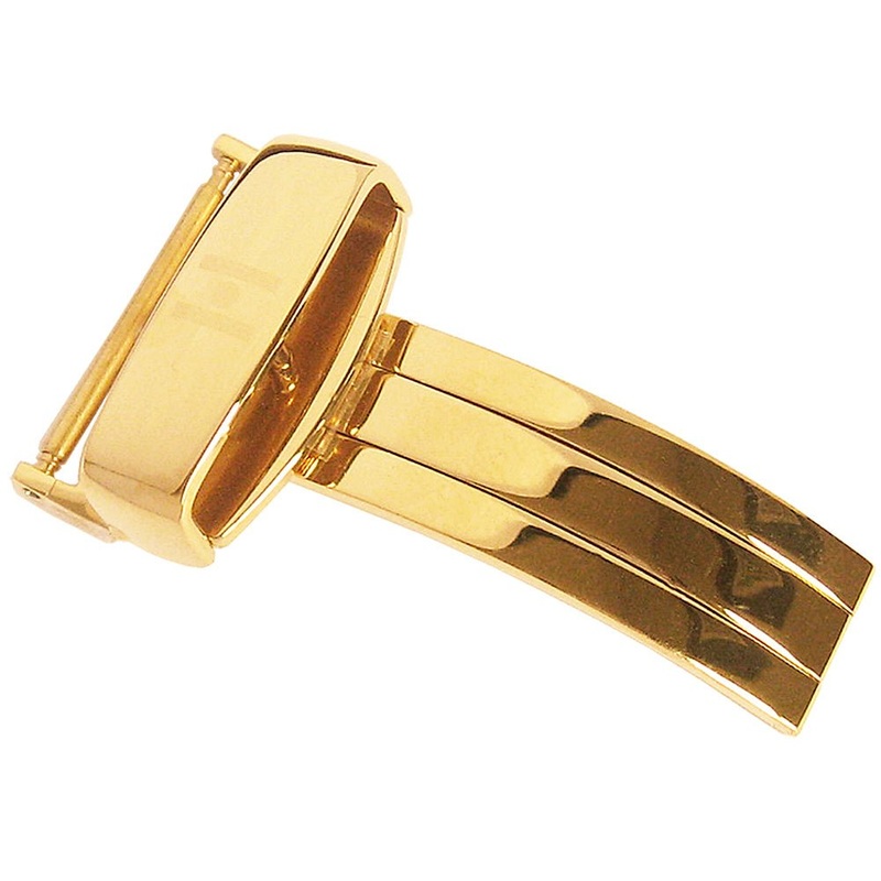 Hirsch Sport Flip Lock Deployant Clasp Gold