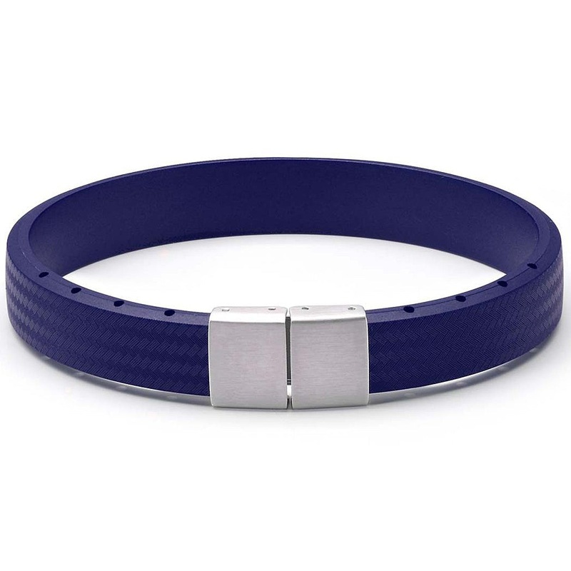 Bonetto Cinturini BON 4 Blue NBR Rubber Bracelet