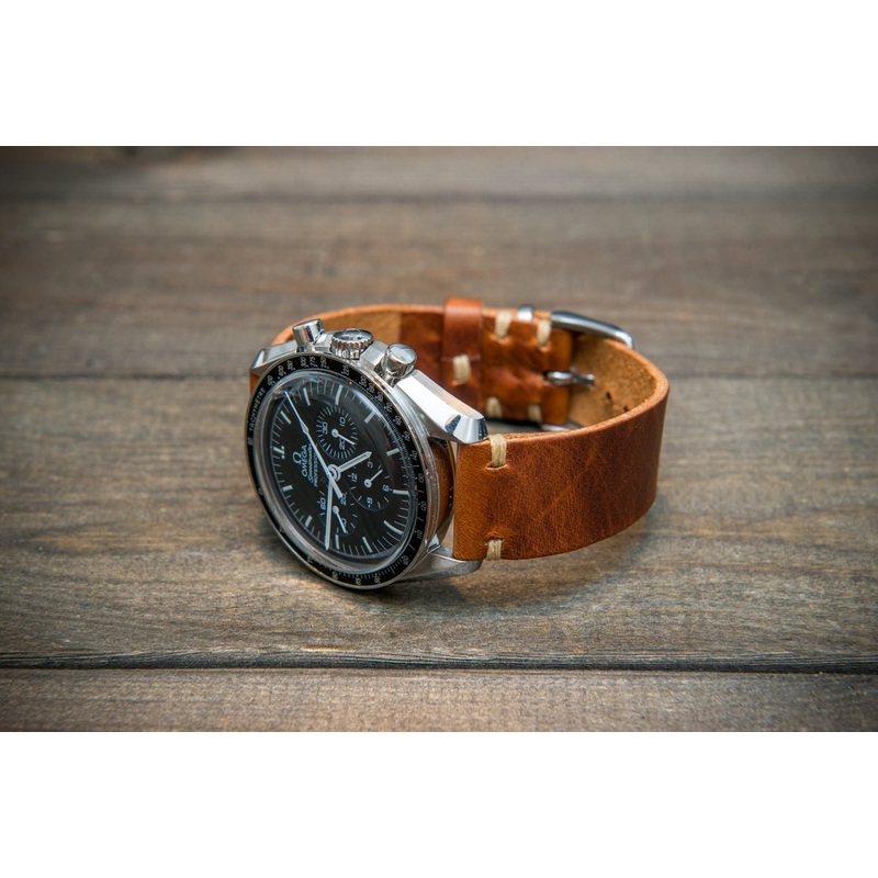 Badalassi Congac Wax leather watch strap. Hand-made to order in Finland.